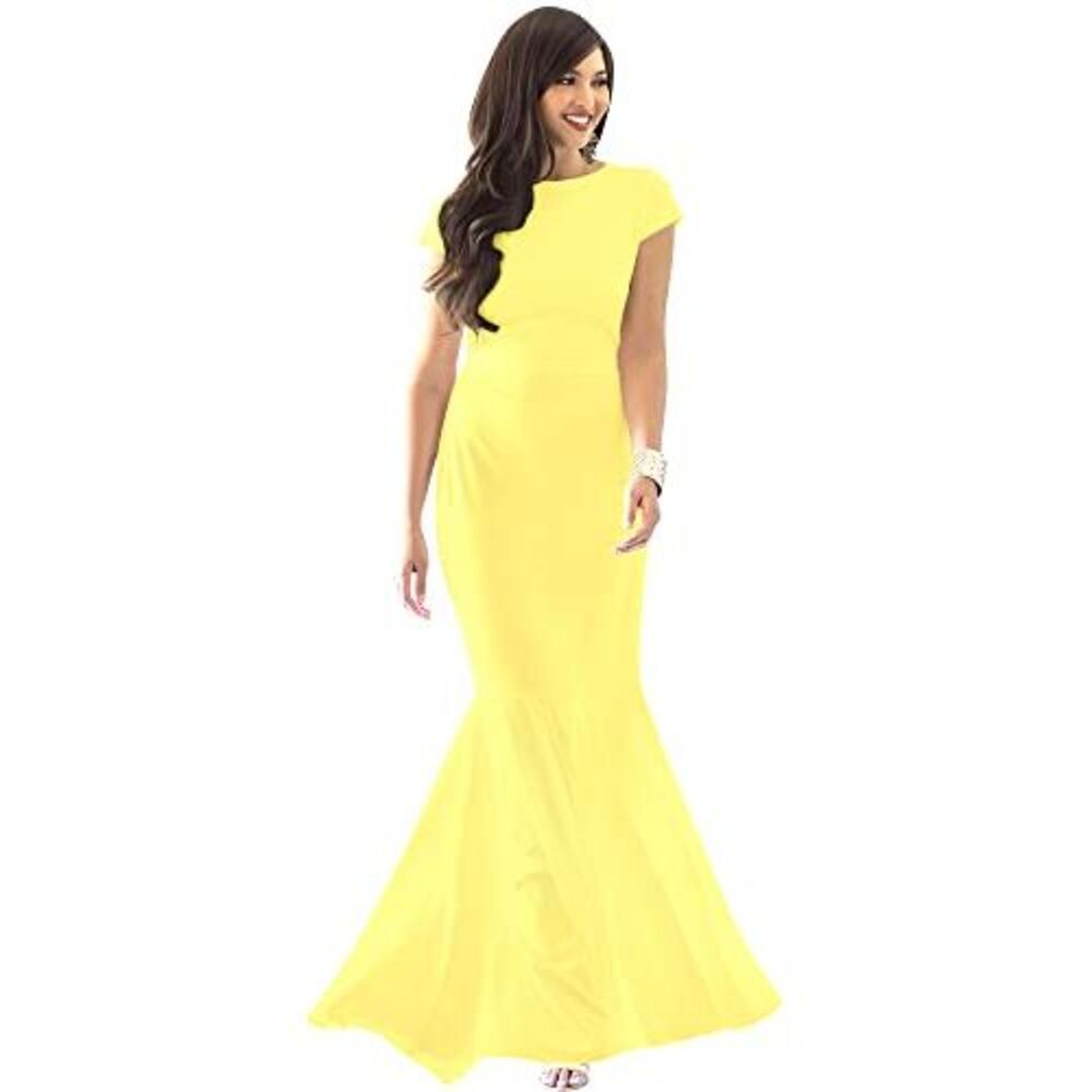 Elegant Yellow Evening Gown